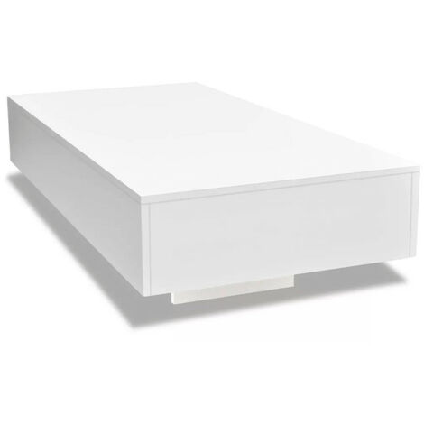 Table basse rectangulaire bois blanc brillant Winter (1/5)
