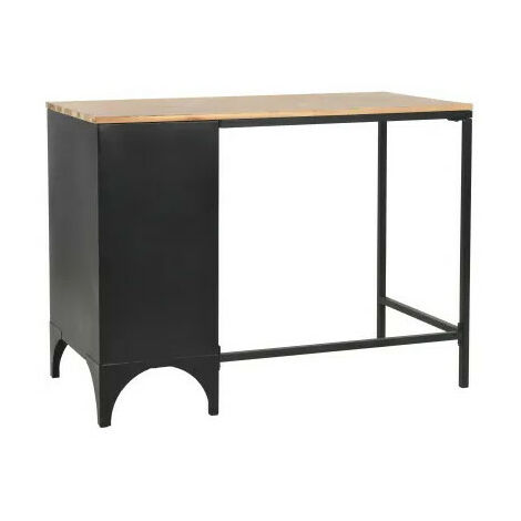 Soldes - Bureau noir 3 tiroirs en pin massif - Manoir - Interior's