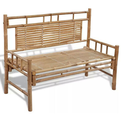 Banc de jardin bambou clair Maboun (1/3)