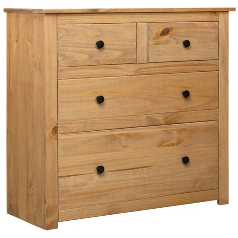 Commode 4 tiroirs pin massif clair Iris (1/5)