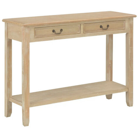 Console 2 tiroirs paulownia et pin massif clair Carla (1/5)