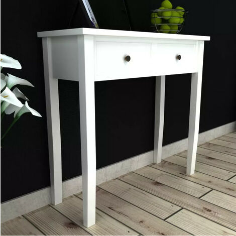 vidaXL Coiffeuse Blanc 95x50x134 cm Bois de pin massif