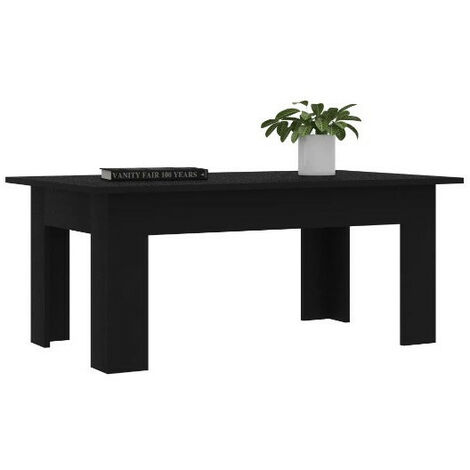 Table basse rectangulaire bois noir Léonie (1/5)