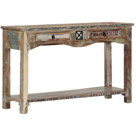 Console 2 tiroirs bois massif recyclé Moust