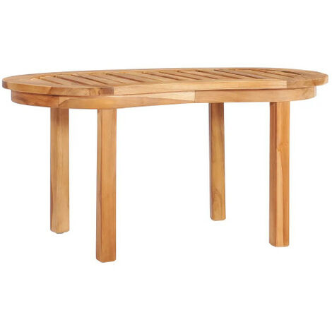 Table basse ovale teck massif clair Jarko (1/5)