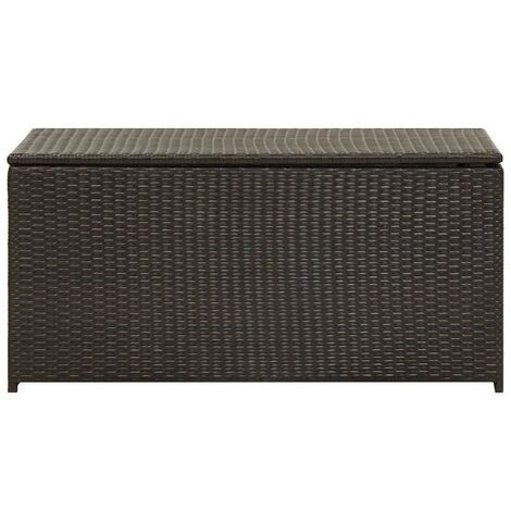 Coffre de jardin en résine tressée Zameno - Pratique et durable-Marron-Largeur 100 cm
