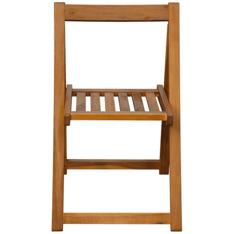 Chaise de jardin pliante acacia massif clair Lilis - Lot de 2 2 (1/3)