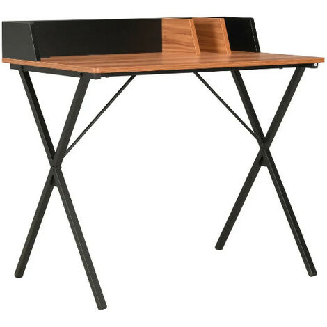 Bureau 2 casiers bois marron et métal noir Papyrus (1/2)