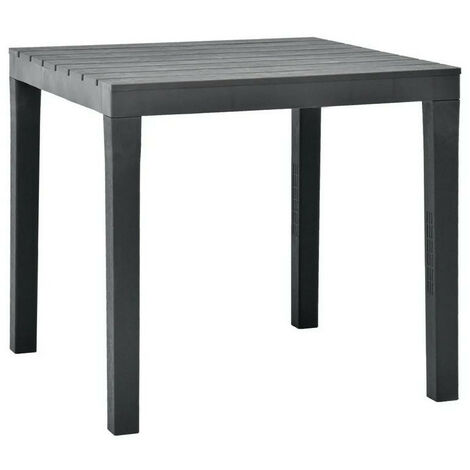 Table de jardin carrée plastique anthracite Komed (1/2)