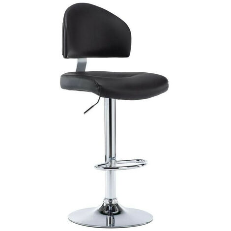 Tabouret de bar réglable simili cuir noir et métal chromé Axim (1/5)