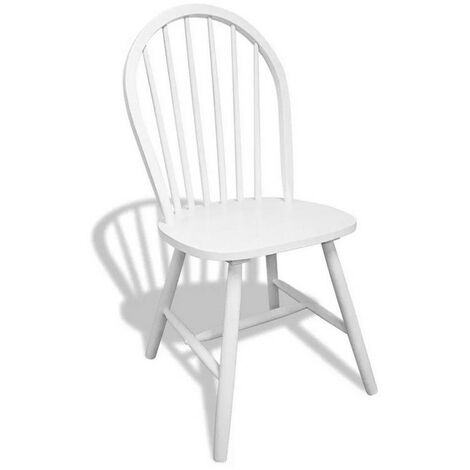 Chaise de salle à manger bois massif blanc Bloum - Lot de 4 (1/3)