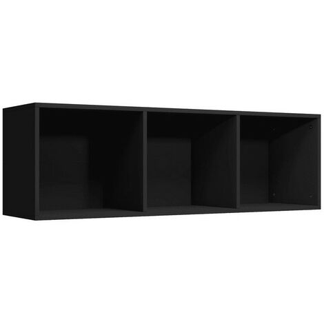 Meuble TV 3 niches bois noir Membi 114 cm (1/3)