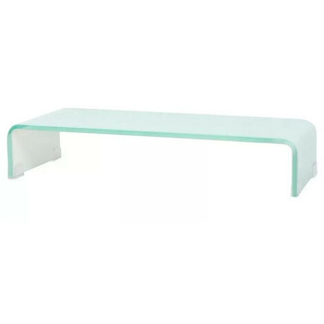 Meuble TV verre blanc Martial 60cm (1/3)
