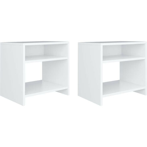 Table de chevet Blanc 40 x 30x40 - Lot de 2 (1/5)