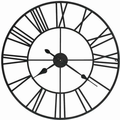 Horloge murale vintage avec mouvement à quartz Métal 80 cm XXL (1/5)