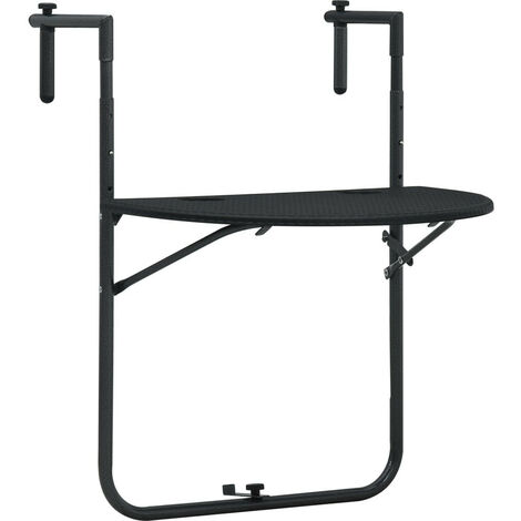 Table de balcon Noir 60x64x83,5 Plastique Aspect de rotin (1/5)