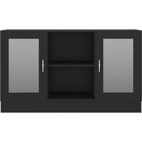 Armoire à vitrine Noir 120x30,5x70 cm (1/5)