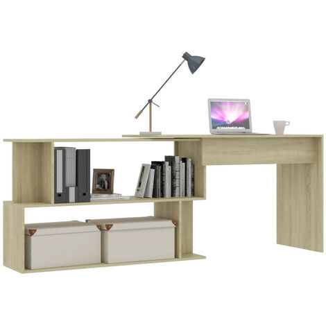 Bureau d'angle Chêne sonoma 200x50x76 (1/5)