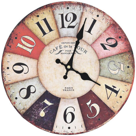 Horloge murale vintage Colorée 30cm (1/5)