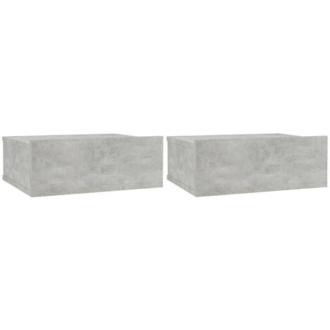 Tables de chevet flottantes 2 pcs Gris béton 40x30x15 (1/5)