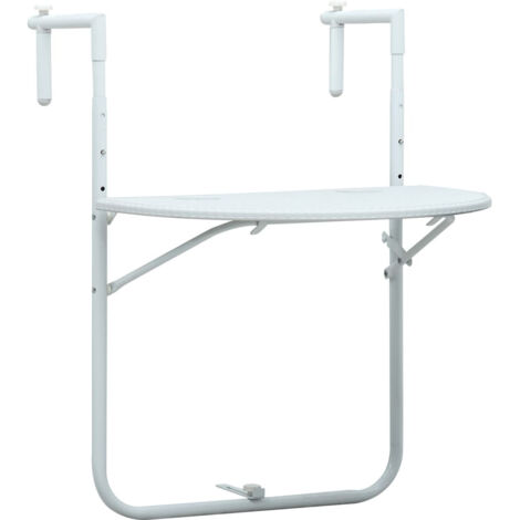 Table de balcon Blanc 60x64x83,5 Plastique Aspect de rotin (1/5)