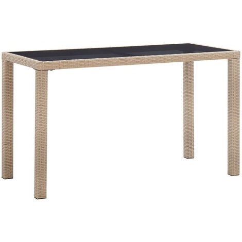 Table de jardin Beige 123x60x74 Résine tressée (1/5)