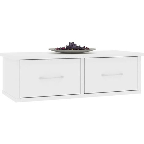 Étagère murale avec tiroirs Blanc 60x26x18,5 (1/5)