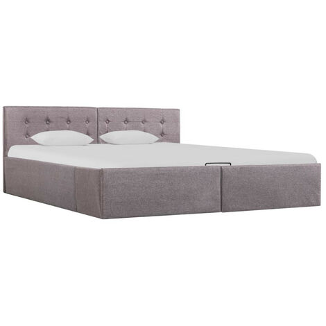 Lit à stockage hydraulique Taupe Tissu 160x200 (1/5)