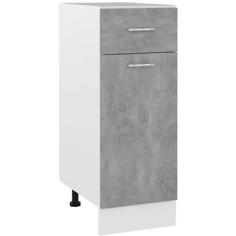 Meuble bas de cuisine Gris béton 30x46x81,5 cm (1/5)