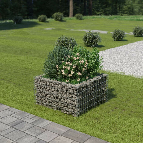 Lit surélevé à gabion Acier galvanisé 90x90x50 cm (1/5)