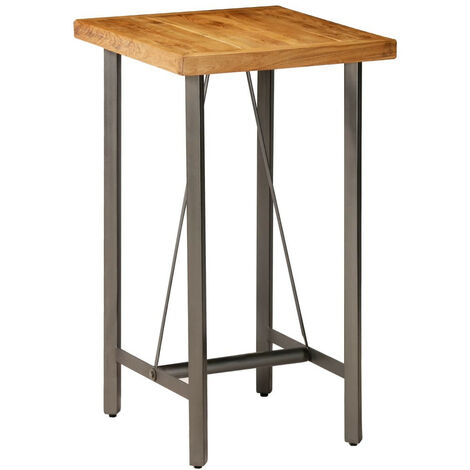 Table de bar Teck recyclé massif 60 x 60x107 (1/5)