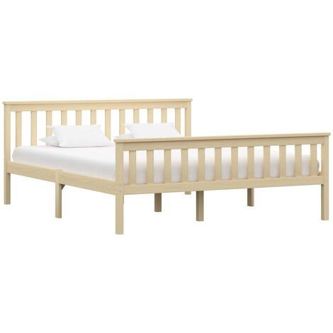 Lit Bois clair Bois de pin massif 160x200 (1/5)