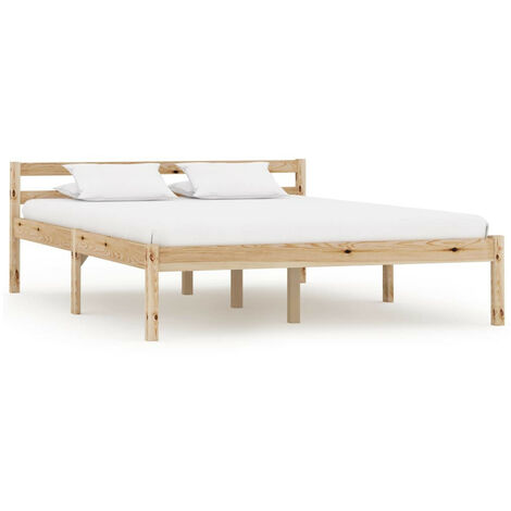 Cadre de lit Bois de pin massif 120 x 200 cm 2 (1/5)