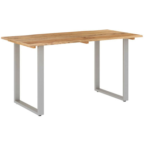Table de salle à manger 140x70x76 Bois d'acacia solide 2 (1/5)