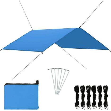 Bâche d'extérieur 4x4 m Bleu (1/5)