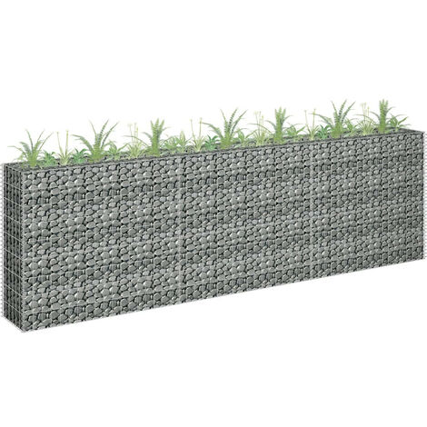 Lit surélevé à gabion Acier galvanisé 270x30x90 cm (1/5)