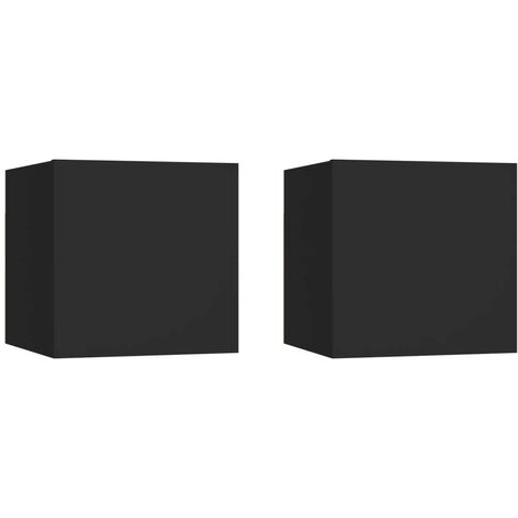 Étagère murale 2 pcs Noir 30,5x30x30 (1/5)