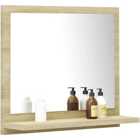 Miroir de salle de bain Blanc et chêne sonoma 40x10,5x37 2 (1/5)