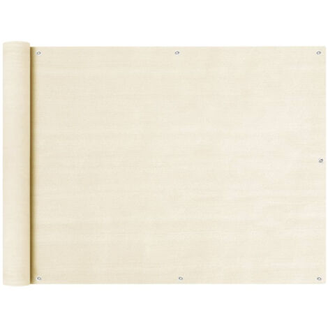 Écran de balcon Crème 90x600 cm PEHD (1/4)