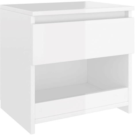 Table de chevet Blanc brillant 40x30x39 (1/5)