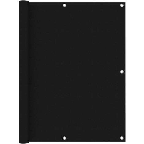 Écran de balcon Noir 120x600 Tissu Oxford (1/5)
