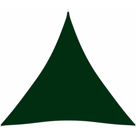 Voile de parasol Tissu Oxford triangulaire 5x5x5 m Vert foncé (1/5)