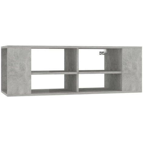 Meuble TV mural Gris béton 102x35x35 cm (1/5)