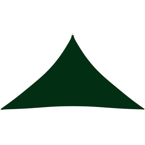 Voile parasol Tissu Oxford triangulaire 3,5x3,5x4,9m Vert foncé (1/5)