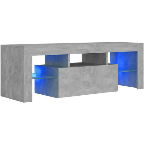 Meuble TV avec lumières LED Gris béton 120x35x40 4 (1/5)