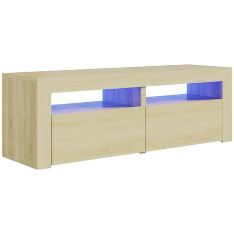 Meuble TV avec lumières LED Chêne sonoma 120x35x40 4 (1/5)