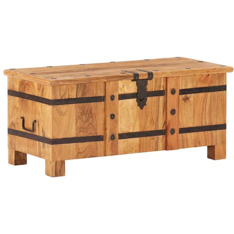 Coffre 90x40x40 cm Bois d'acacia solide (1/5)
