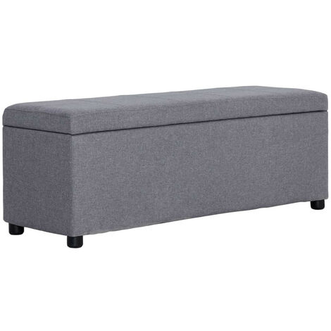 Banc avec compartiment de rangement 116cm Gris clair Polyester (1/5)