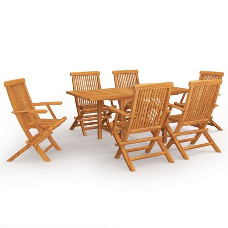 Salon de jardin 7 pcs Bois de teck massif 11 (1/5)