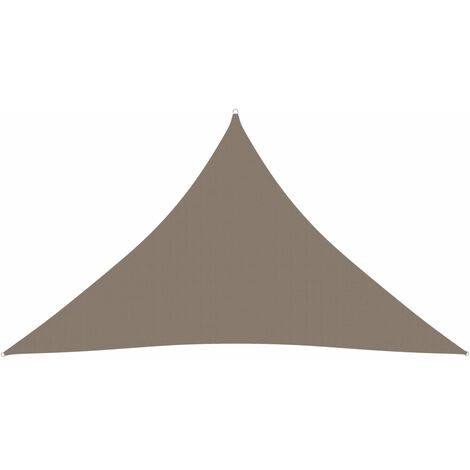 Voile de parasol Tissu Oxford triangulaire 5x5x6 m Taupe (1/5)